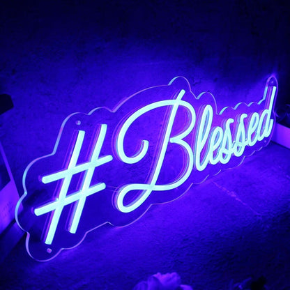 Blessed Blue Led Neon Sign - Shineneon