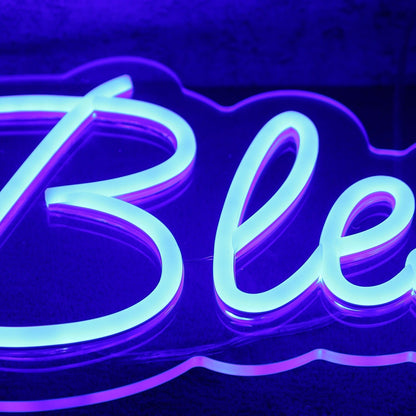 Blessed Blue Led Neon Sign - Shineneon
