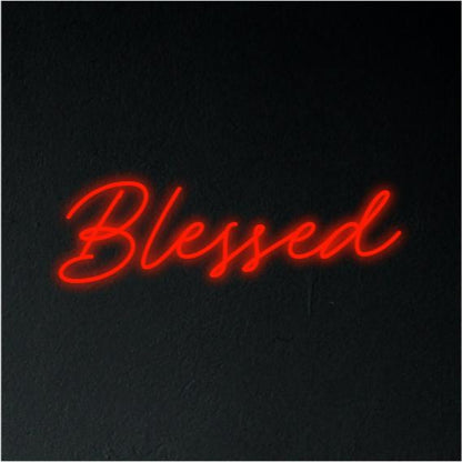 Blessed Turquoise Led Neon Sign For Bedroom Studio Wall Art | Shineneon