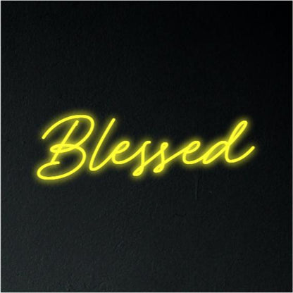 Blessed Turquoise Led Neon Sign For Bedroom Studio Wall Art | Shineneon
