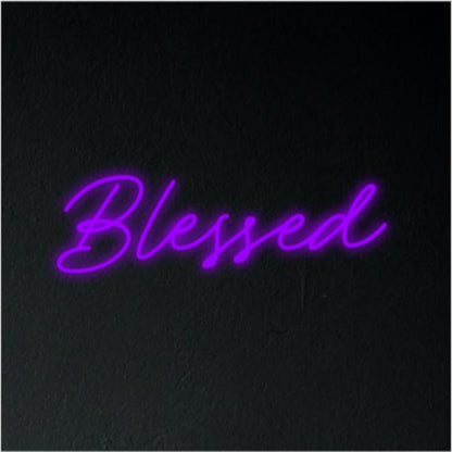 Blessed Turquoise Led Neon Sign For Bedroom Studio Wall Art | Shineneon