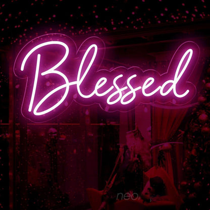 Blessed White And Pink Led Neon Sign For Festive Home Decor | Shineneon
