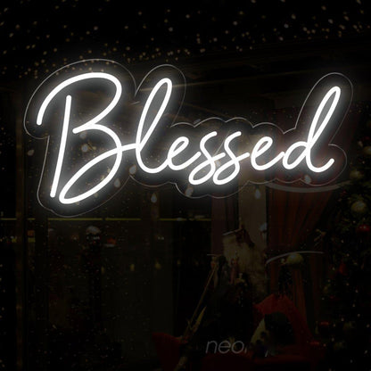 Blessed White And Pink Led Neon Sign For Festive Home Decor | Shineneon