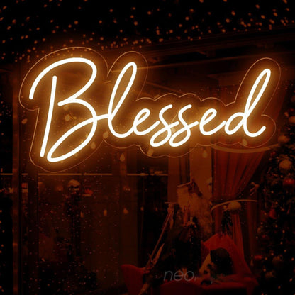 Blessed White And Pink Led Neon Sign For Festive Home Decor | Shineneon