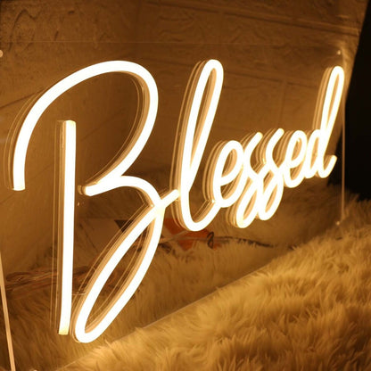 Blessed Yellow Led Neon Sign - Shineneon