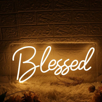 Blessed Yellow Led Neon Sign - Shineneon