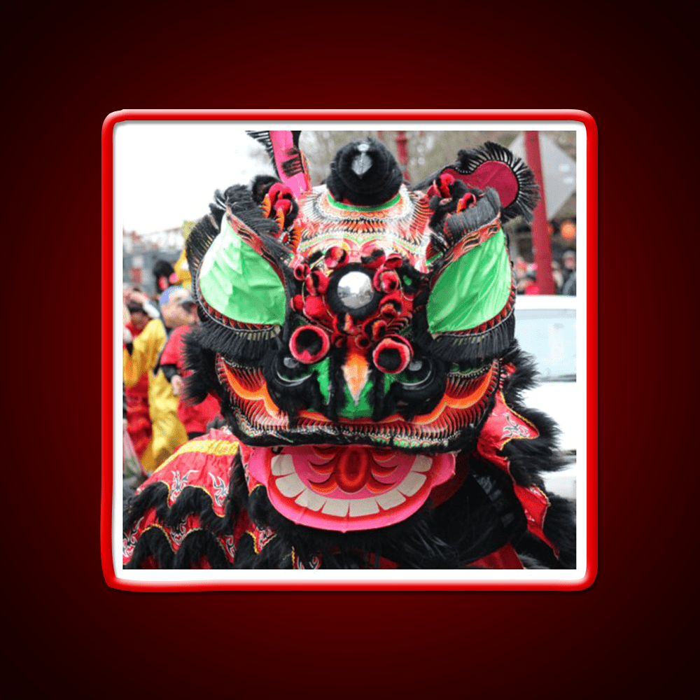 Blinking Lion Dancer Asian Cultural Led Neon Sign Rgb Color - Shineneon