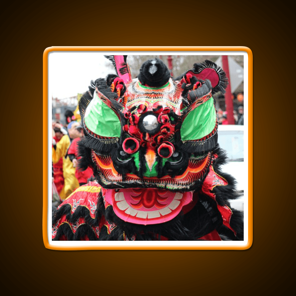 Blinking Lion Dancer Asian Cultural Led Neon Sign Rgb Color - Shineneon