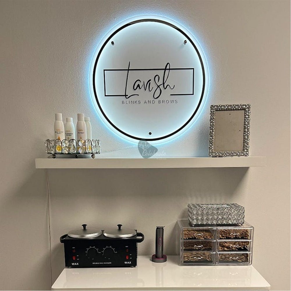 Blinks And Brows Salon Acrylic Business Logo Sign - Shineneon