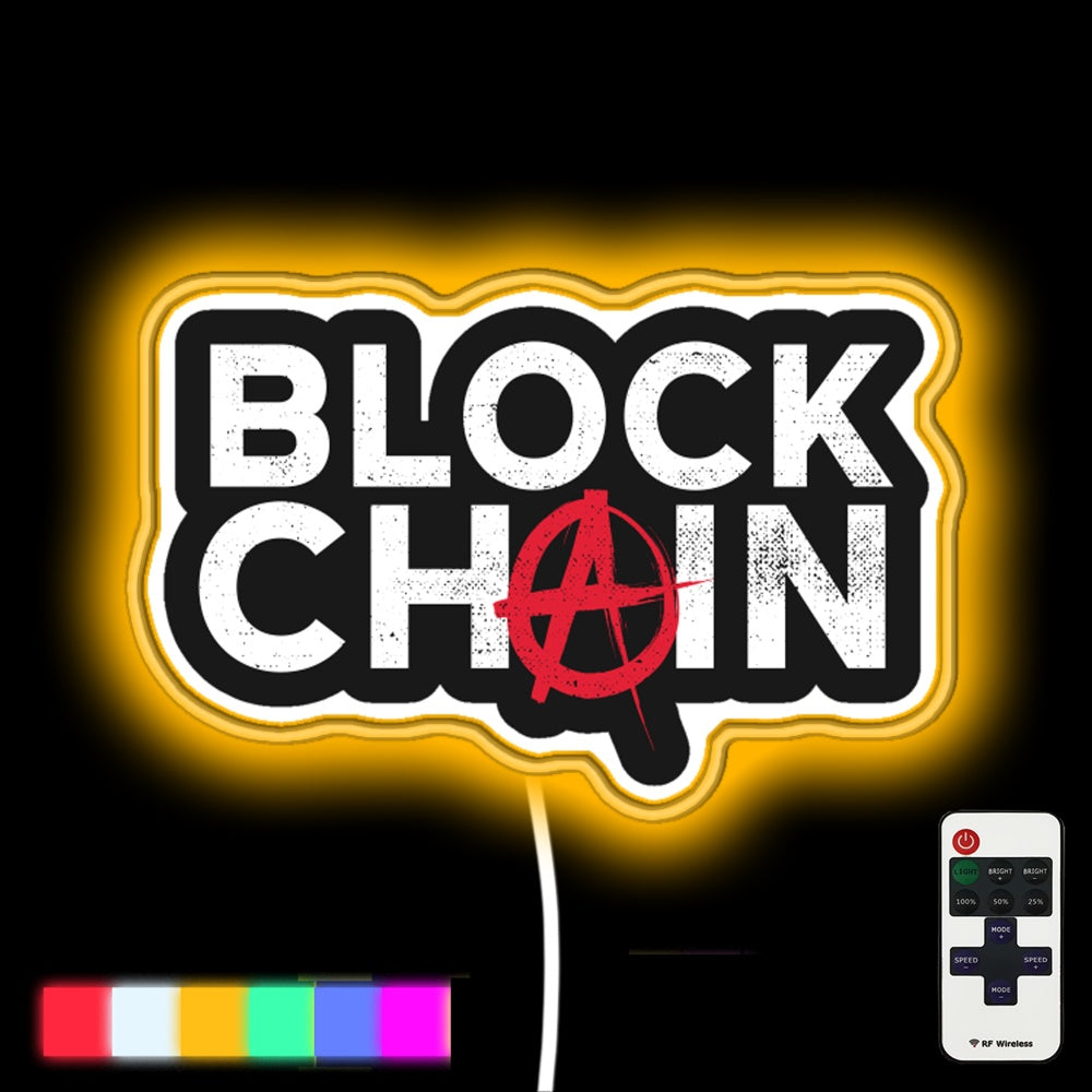 Blockchain Led Neon Sign - Custom LED neon sign front view