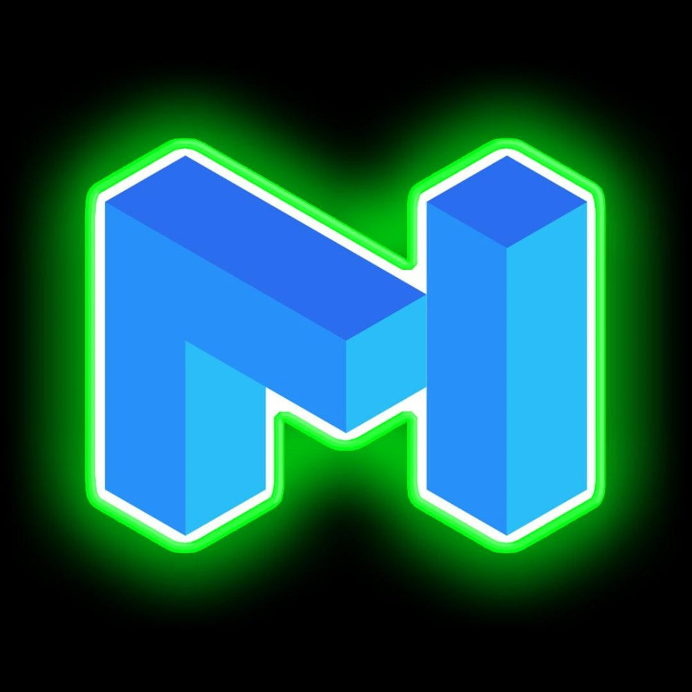 Blockchain Matic Network Neon Gift Neon Sign - Neon sign mounted on wall in room