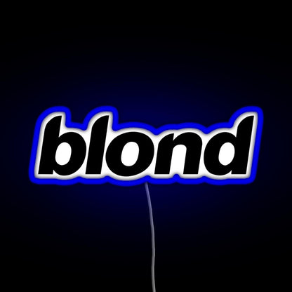 Blond Rgb Neon Sign - Neon sign mounted on wall in room