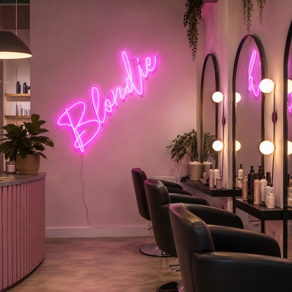Blonde LED Neon Sign - 03 Real Lifestyle Scene
