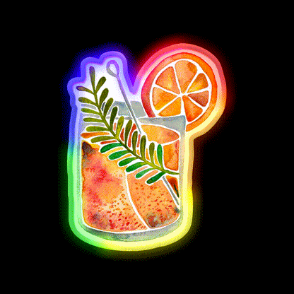 Blood Orange Tequila Sunrise Party Drink Tequila Led Neon Sign Rgb Color - LED neon sign close-up detail