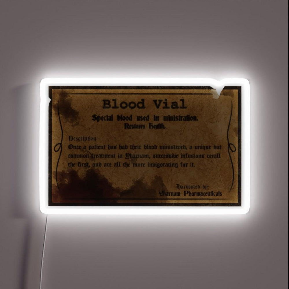 Blood Vial Bloodborne Rgb Led Neon Sign - Custom LED neon sign front view