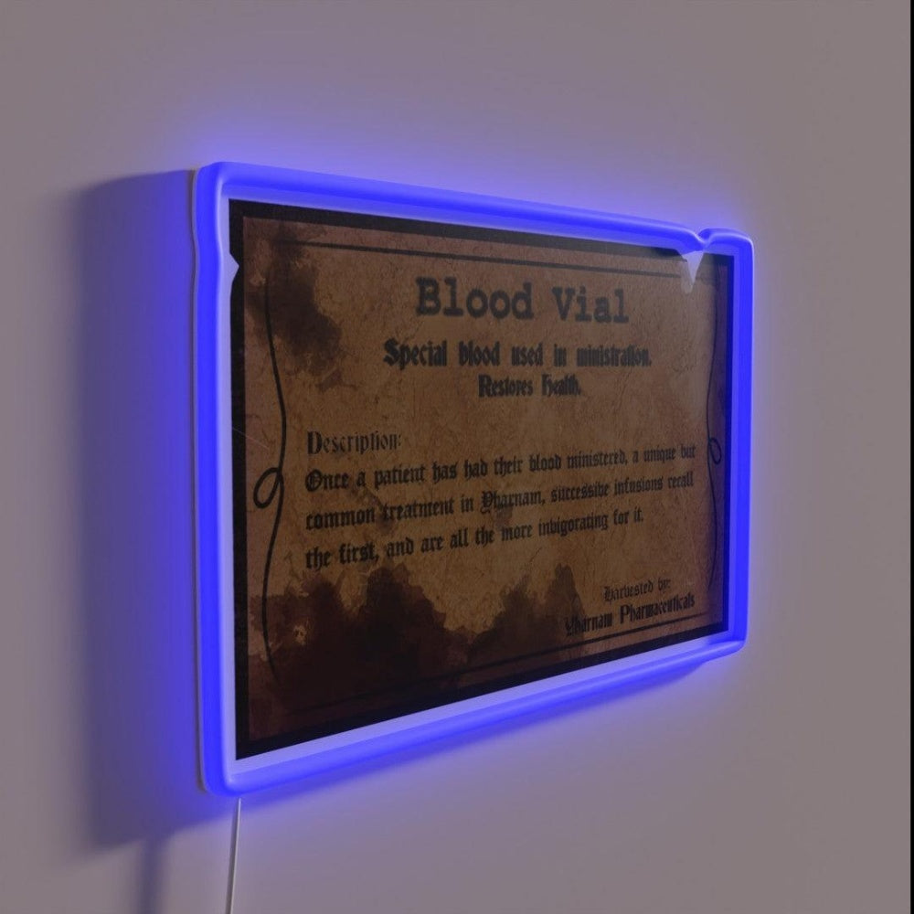 Blood Vial Bloodborne Rgb Led Neon Sign - LED neon sign close-up detail
