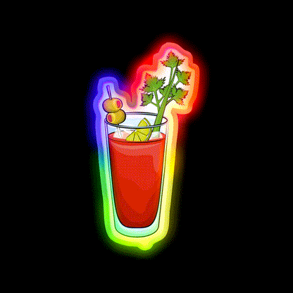 Bloody Mary For Cocktail Mary Lover Cocktail Bar Decor Led Neon Sign Rgb Color - LED neon sign close-up detail
