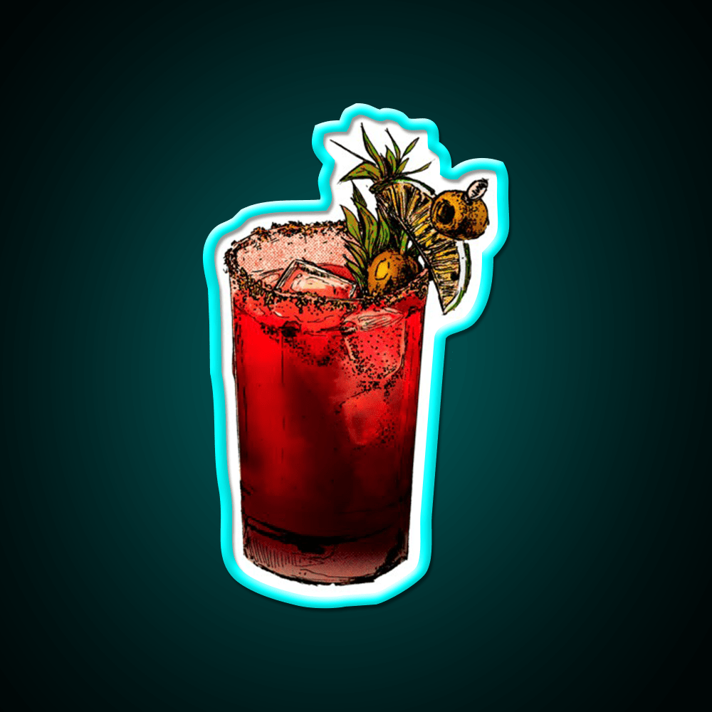 Bloody Mary Inked Cocktail Bar Decor Led Neon Sign Rgb Color - Shineneon