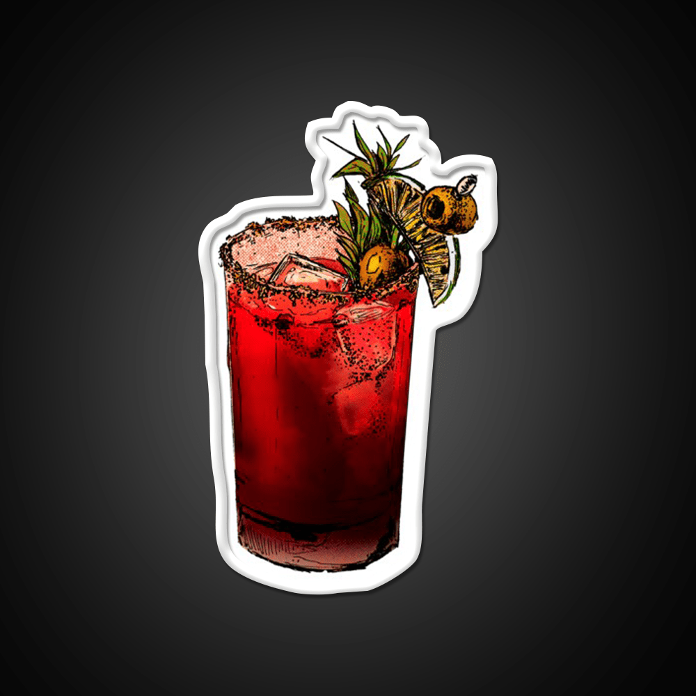 Bloody Mary Inked Cocktail Bar Decor Led Neon Sign Rgb Color - Shineneon