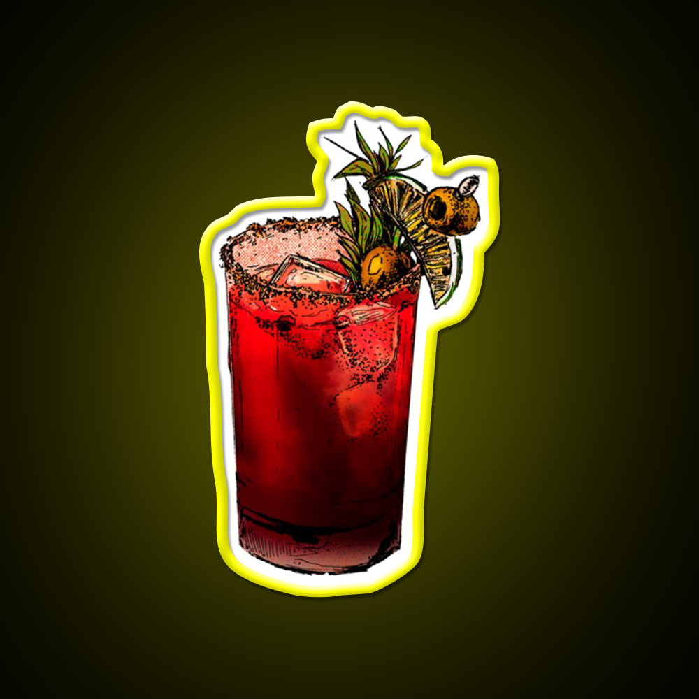 Bloody Mary Inked Cocktail Bar Decor Led Neon Sign Rgb Color - LED neon sign view 7
