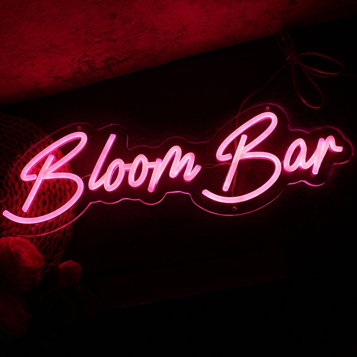 Bloom Bar Red Led Neon Sign Wall Art - Shineneon