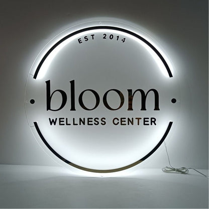 Bloom Wellness Center Acrylic Business Logo Sign - Shineneon