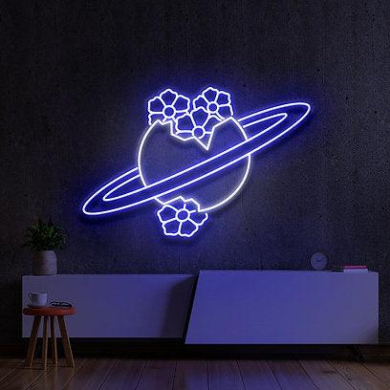 Blooming Jupiter Planet Flower Led Neon Sign For Indoor Decor | Shineneon