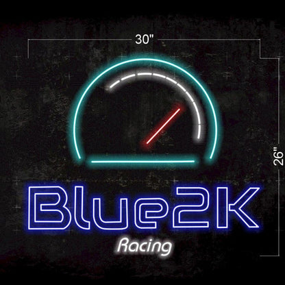 Blue 2k Racing Speedometer Led Neon Sign For Racing Club Game Room Decor | Shineneon