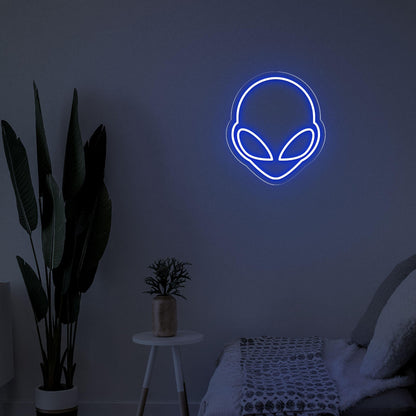 Blue Alien Head Led Neon Sign For Sci-Fi Bedroom Wall Decor | Shineneon