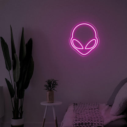 Blue Alien Head Led Neon Sign For Sci-Fi Bedroom Wall Decor | Shineneon