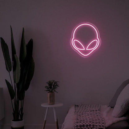 Blue Alien Head Led Neon Sign For Sci-Fi Bedroom Wall Decor | Shineneon
