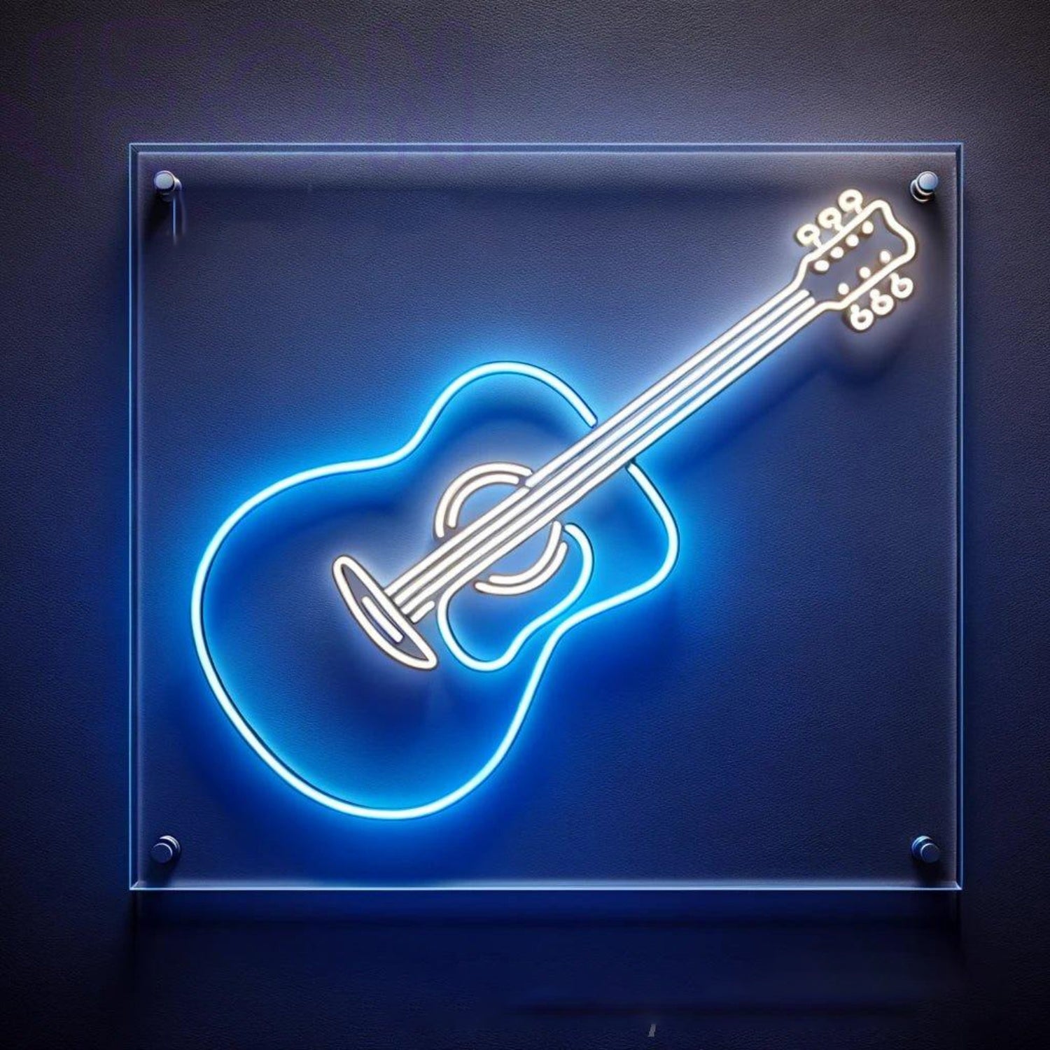 Blue And White Guitar Led Neon Sign For Music Decor | Shineneon