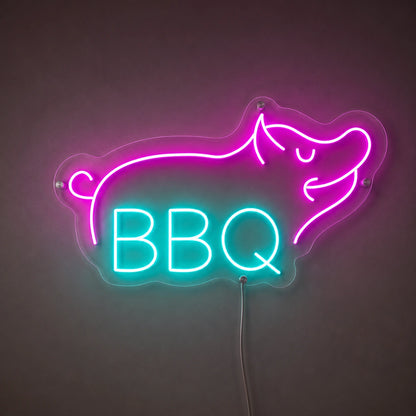 Blue BBQ Pig Outline Neon Sign LED Neon Sign main product image
