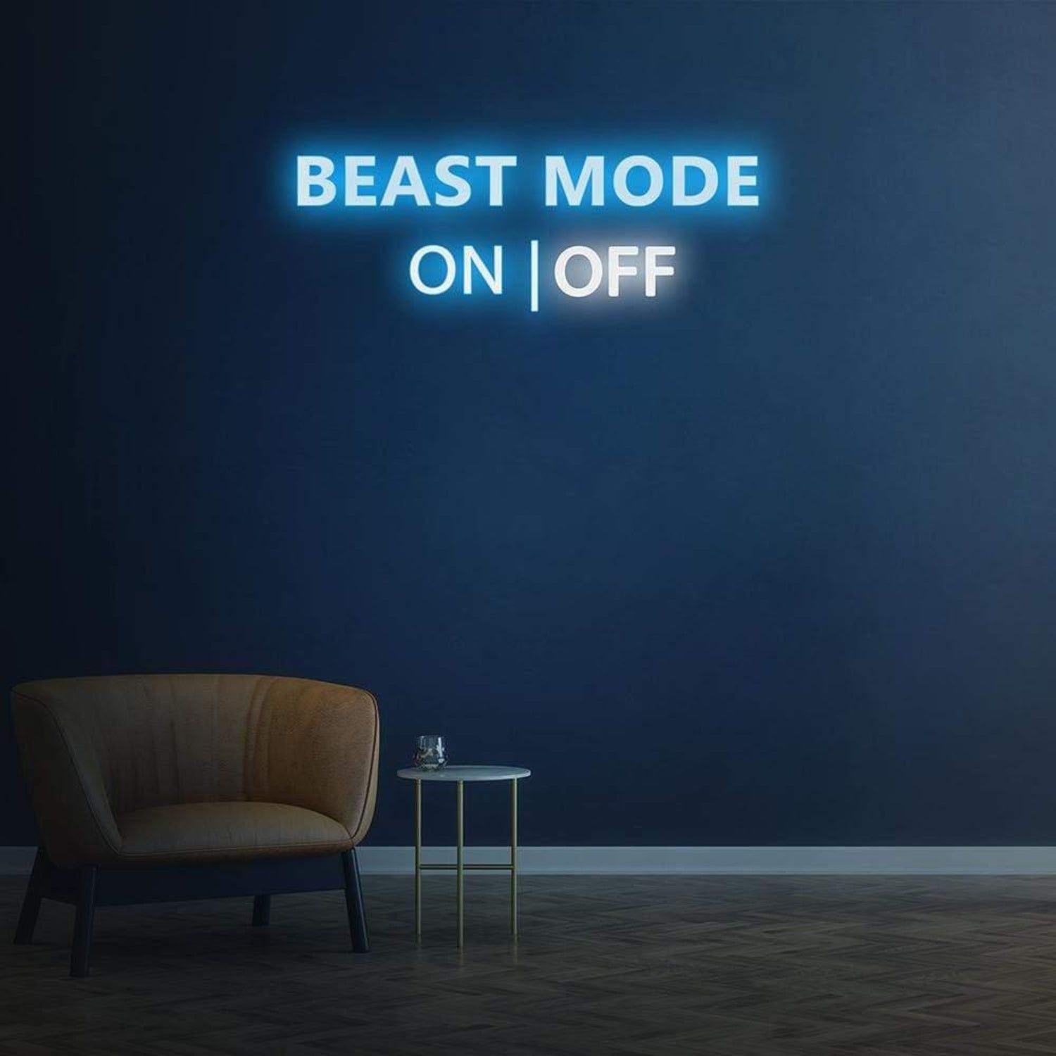 Blue Beast Mode Switch Led Neon Sign For Gym Wall Art Or Modern Decor | Shineneon