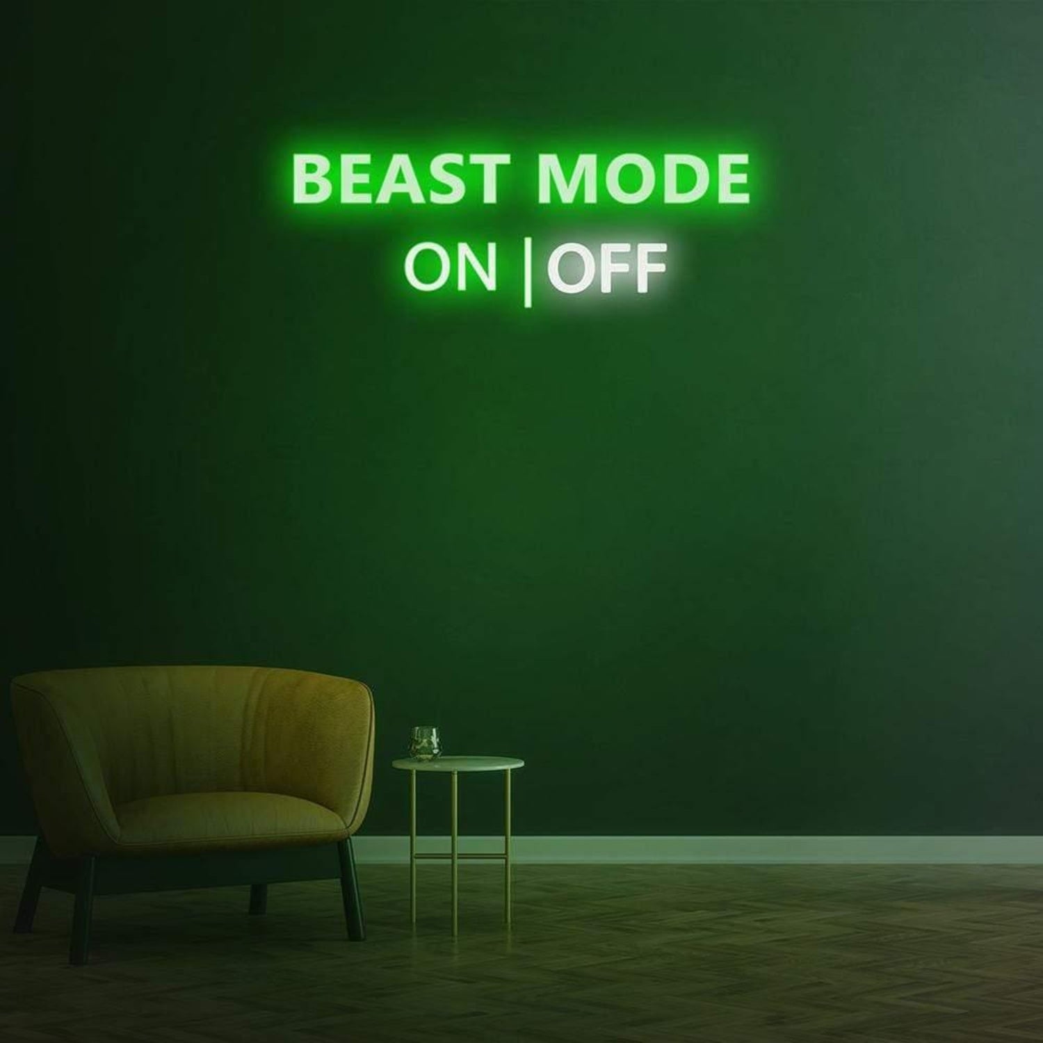 Blue Beast Mode Switch Led Neon Sign For Gym Wall Art Or Modern Decor | Shineneon