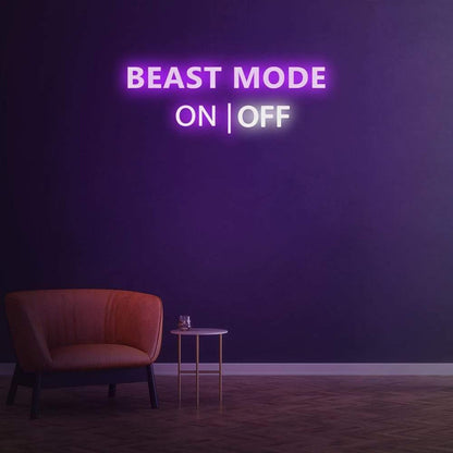 Blue Beast Mode Switch Led Neon Sign For Gym Wall Art Or Modern Decor | Shineneon