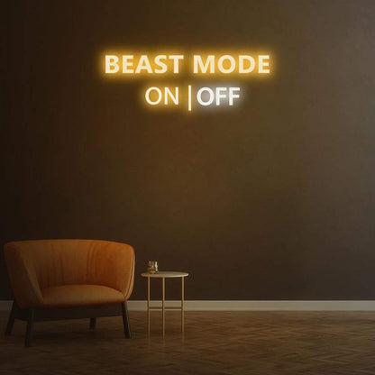 Blue Beast Mode Switch Led Neon Sign For Gym Wall Art Or Modern Decor | Shineneon