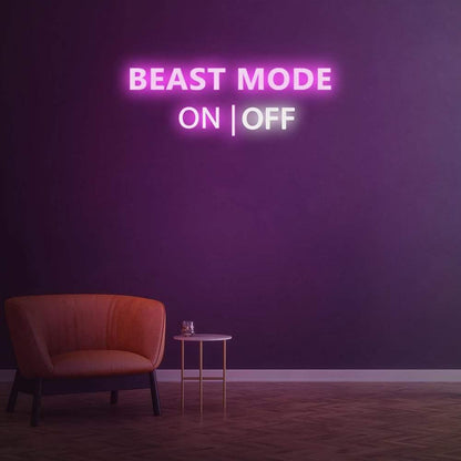 Blue Beast Mode Switch Led Neon Sign For Gym Wall Art Or Modern Decor | Shineneon