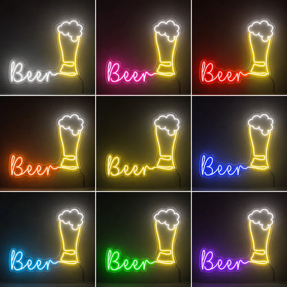 Blue Beer Brick Neon Sign LED Neon Sign color grid