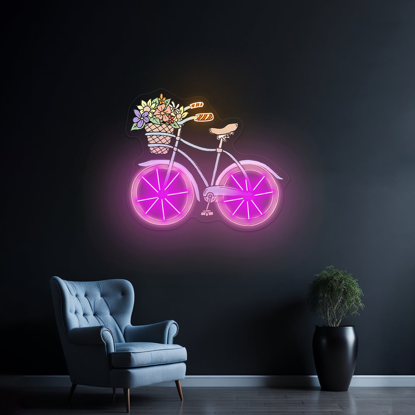 Blue Bicycle Neon Signs Summer led neon signs