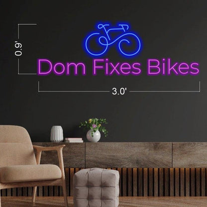 Blue Bike Purple Open Led Neon Sign For Shop Decor | Shineneon