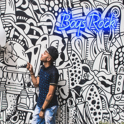 Blue Boys Rock Led Neon Sign For Urban Wall Art | Shineneon