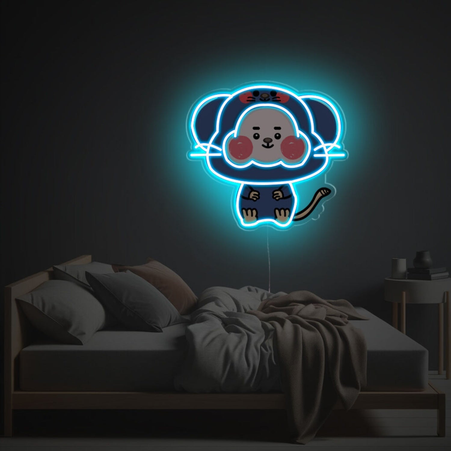Blue Cheeky Mouse Led Neon Acrylic Artwork | Shineneon