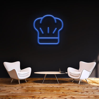 Blue Chef Hat Led Neon Sign For Restaurant Cafe Wall Decor | Shineneon