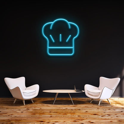 Blue Chef Hat Led Neon Sign For Restaurant Cafe Wall Decor | Shineneon