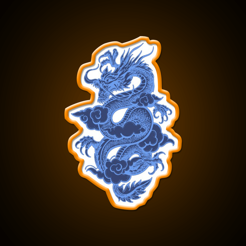 Blue Chinese Dragon Led Neon Sign Chinese Food Rgb Color - Shineneon