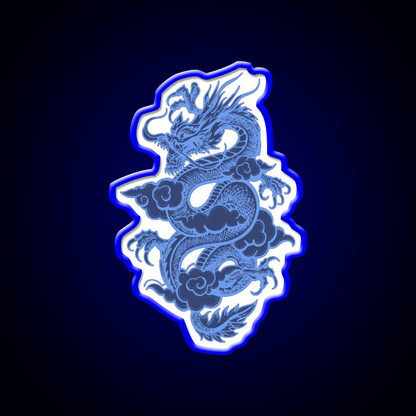 Blue Chinese Dragon Led Neon Sign Chinese Food Rgb Color - Shineneon