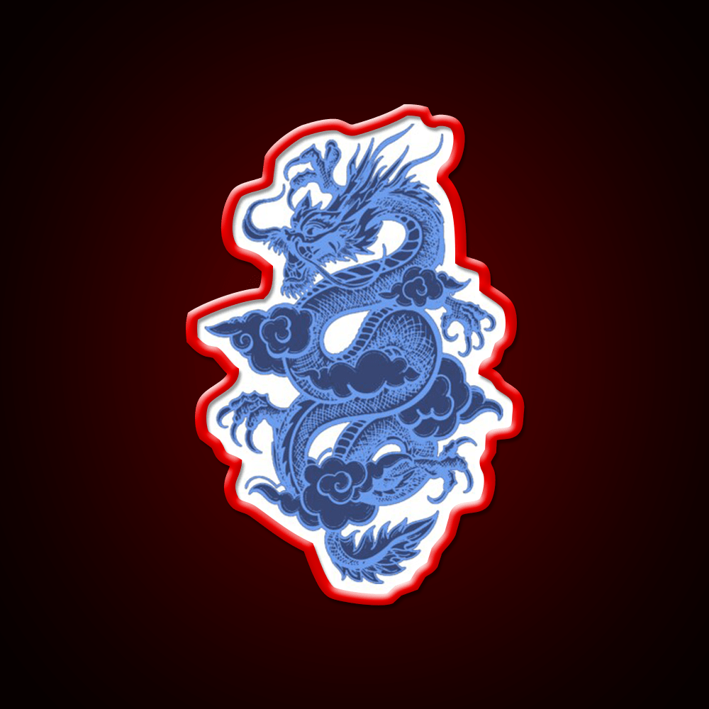 Blue Chinese Dragon Led Neon Sign Chinese Food Rgb Color - Shineneon