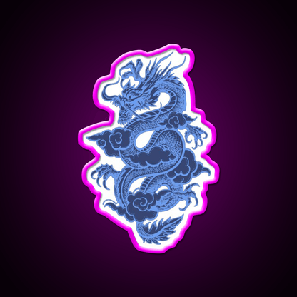 Blue Chinese Dragon Led Neon Sign Chinese Food Rgb Color - Shineneon