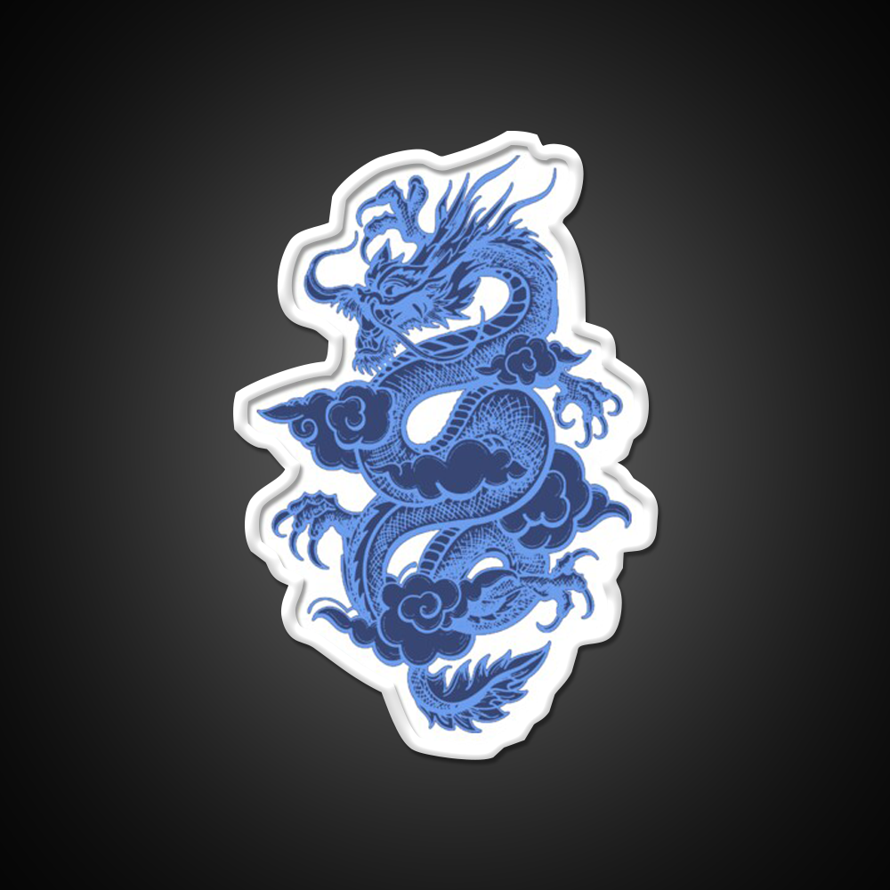 Blue Chinese Dragon Led Neon Sign Chinese Food Rgb Color